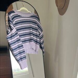 Thread & Supply Lavender and Navy Striped Sweater